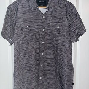 Kenneth Cole Men's Gray Patterned Button Down Shirt